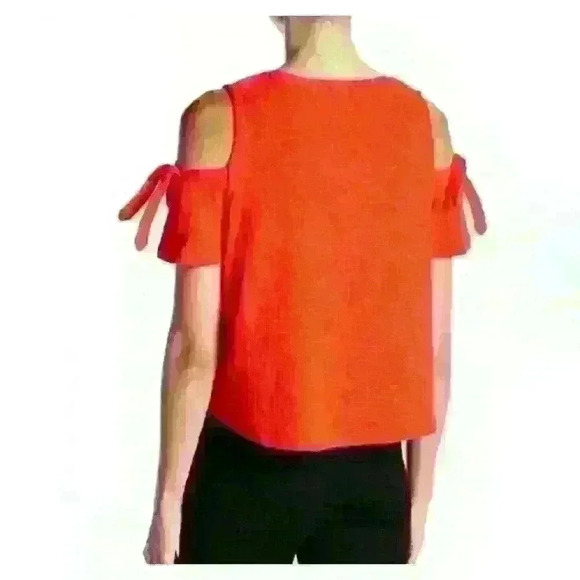 Madewell Skylark Cold Shoulder Red Swing Top Size Small #618-5 - Picture 2 of 8
